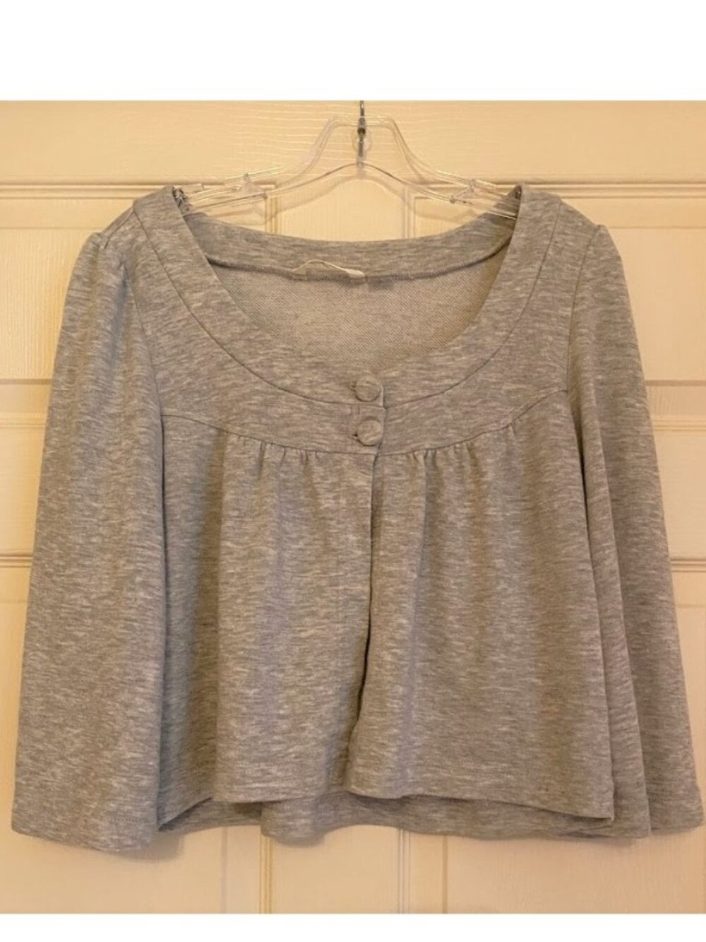 Derek Heart 3/4 Sleeve Gray Babydoll Cardigan size Large